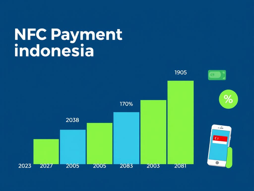 Grafik pertumbuhan penggunaan teknologi NFC di Indonesia dari 2020-2023