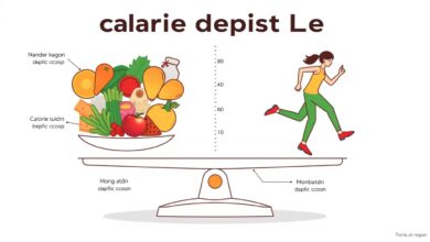 Ilustrasi konsep defisit kalori untuk penurunan berat badan sehat