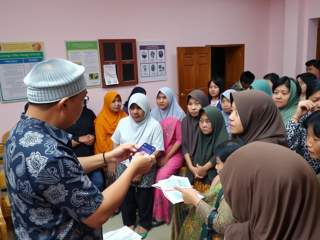 Sesi edukasi penggunaan teknologi NFC untuk pembayaran digital di komunitas